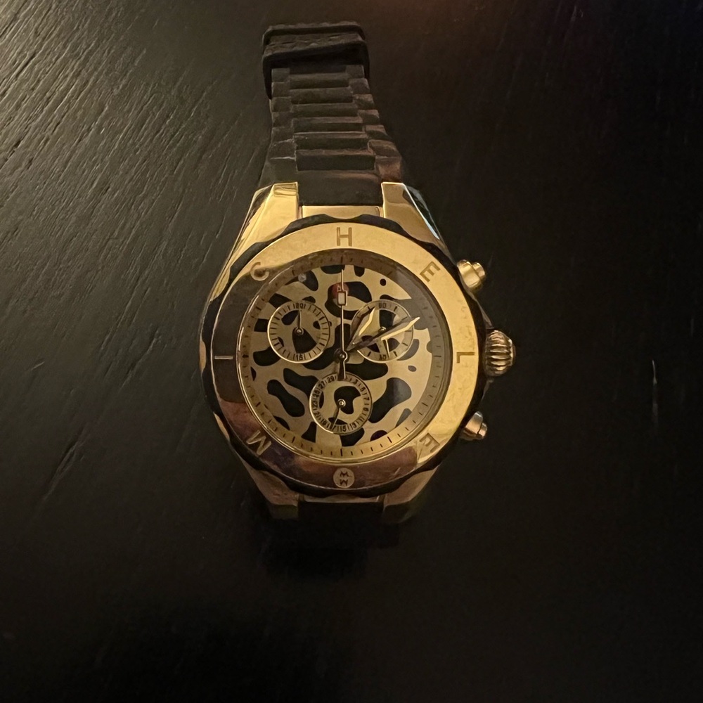 Gold and Black Skeleton Watch
